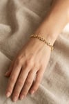 Xuping Toptan Geometrik Geçişli Baget Zirkon Taşlı Gold Bileklik