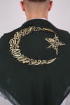 Yeşil Ay Yıldız Gold Nakışlı Biyeli Damat Örtüsü