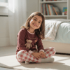 Çocuk Ayıcık Baskılı Kahverengi 2'li Takım CB1028