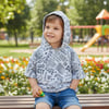 Çocuk Kapşonlu Baskılı Beyaz Renk Tshirt CB1026
