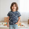 Çocuk Siyah Baskılı Tshirt CB1022