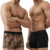 Erkek 2'li Paket Pamuklu Leopar ve Siyah Renk Boxer BB2823