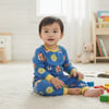 Erkek Bebek Pamuklu Kumaş Baskılı 2'li Takım CB1112