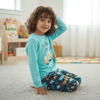 Erkek Çocuk Pamuklu Rainbow Track Baskılı Uzun Kollu 2'li Takım CB1081