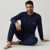 Erkek Pamuklu Bohçalık Ve Çeyizlik Lacivert Renk Pijama Takımı AL007 V1