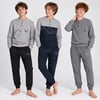 Genç Erkek Pamuklu Yakası Düğmeli Cepli Hediyelik 3 Adet 2'li Alt Üst Pijama Takımı (AL009 V1,AL008 V2, AL007 V2) BB2488