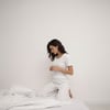 Kadın Açık Gri Renk Bohçalık Çeyizlik Kısa Kollu Pijama ve Şortlu 3'lü Pamuklu Pijama Takım BB2328