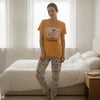 Kadın Giyim Kısa Kollu Baskılı Pijama Takımı BB2664
