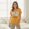 Kadın Giyim Kısa Kollu Baskılı Pijama Takımı BB2664