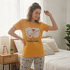 Kadın Giyim Kısa Kollu Baskılı Pijama Takımı BB2664