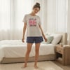 Kadın Giyim Kısa Kollu Baskılı Şortlu Pijama Takımı BB2668