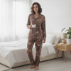 Kadın Giyim Önden Düğmeli Baskılı Pijama Takımı BB2671