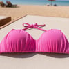 Kadın Plaj Giyim Boyundan Bağlamalı Koyu Pembe Renk Bikini Üst BB2548