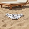 Kadın Plaj Giyim Ekru Kahve Desenli Önü Çapraz Bikini Alt BB2560