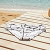 Kadın Plaj Giyim Ekru Kahve Desenli Önü Çapraz Bikini Alt BB2560