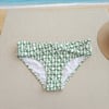 Kadın Plaj Giyim Ekru Yeşil Desenli Önü Çapraz Bikini Alt BB2554