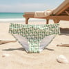 Kadın Plaj Giyim Ekru Yeşil Desenli Önü Çapraz Bikini Alt BB2554