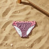 Kadın Plaj Giyim Gül Kurusu Çiçek Desenli Bikini Alt BB2561