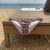 Kadın Plaj Giyim Kahverengi Desenli Bikini Alt BB2581