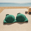 Kadın Plaj Giyim Koyu Yeşil Renk Balenli Bikini Üst BB2550