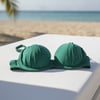 Kadın Plaj Giyim Koyu Yeşil Renk Balenli Bikini Üst BB2550