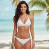 Kadın Plaj Giyim Krem Renk Taş Baskılı Bikini Üst BB2541