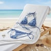Kadın Plaj Giyim Mavi Desenli Bikini Takım BB2635