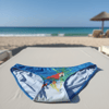 Kadın Plaj Giyim Mavi Renk Baskılı Bikini Alt BB2721