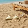 Kadın Plaj Giyim Sarı Renk Boyundan Bağlamalı Bikini Üst BB2625