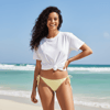 Kadın Plaj Giyim Sarı Renk İpli Bikini Alt BB2626