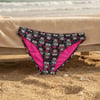 Kadın Plaj Giyim Siyah Renk Desenli Bikini Alt BB2564