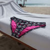 Kadın Plaj Giyim Siyah Renk Desenli Bikini Alt BB2564