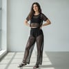 Kadın Plaj Giyim Siyah Renk Tül 2'li Takım BB2661