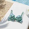 Kadın Plaj Giyim Yeşil Renk Desenli Bikini Üst BB2569