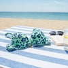 Kadın Plaj Giyim Yeşil Renk Desenli Bikini Üst BB2569