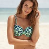 Kadın Plaj Giyim Yeşil Renk Desenli Bikini Üst BB2569