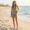 Kadın Plaj Giyim Yeşil Renk Puantiyeli Bikini Alt BB2623