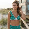 Kadın Plaj Giyim Yeşil Renk Puantiyeli Bikini Üst BB2624