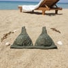 Kadın Plaj Giyim Yeşil Renk Taş Baskılı Bikini Üst BB2542