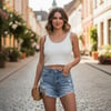 Kadın Triko Askılı Ekru Renk Büstiyer BB2740