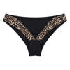 Kadın Tül Dantel Kumaş Siyah Leopar Desen Kaplı Desteksiz Transparan Sütyen ve Slip 2'li Takım Bedenler için Ayrı Ayrı Sepete Ekleyiniz BB2848