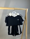Şeritli Lacivert Polo Yaka Set