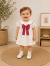 Cocosıs Mini Çiçekli Fiyonk Elbise Krem