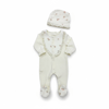 O Baby Fistolu Çiçekli Tulum Krem