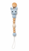 Yino Amigurumi Tavşan Ahşap Emzik Askısı Kahverengi