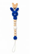 Yino Amigurumi Tavşan Ahşap Emzik Askısı Mavi