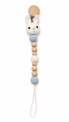 Yino Amigurumi Tavşan Ahşap Emzik Askısı Beyaz