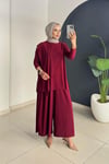 Asi̇metri̇k Pantolonlu Takım | Bordo
