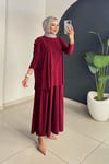 Asi̇metri̇k Pantolonlu Takım | Bordo