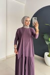 Asi̇metri̇k Pantolonlu Takım | Gül Kurusu